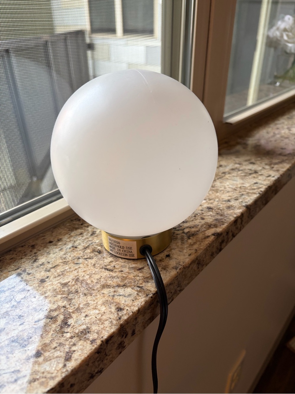 Target White Globe Lamp with Brass Base